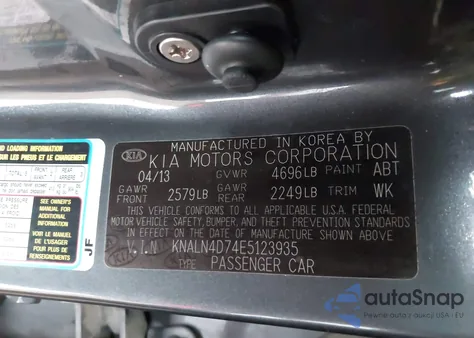 2014 Kia Cadenza Premium z USA, uszkodzony, nr VIN KNALN4D74E5123935